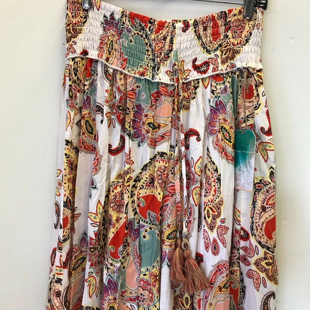 True Destinations Floral Wide Leg Swim Cover Up Pants